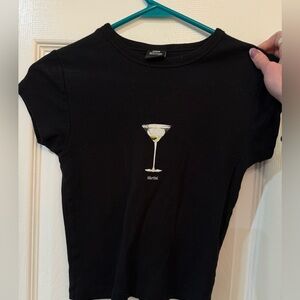 Urban Outfitters Black Tee with Martini Design